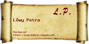 Lőwy Petra névjegykártya